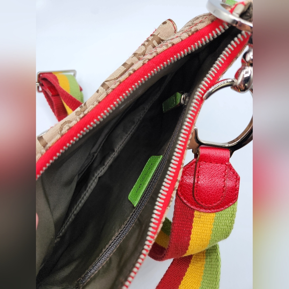 Pre-loved Vintage Christian Dior Rasta-Color Trotter Saddle Shoulder Bag - Picture 10 of 11